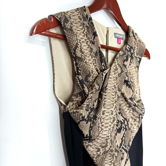 Vince Camuto Python Print Sleeveless Twist Front Fitted Career Dressy Blouse - Picture 3 of 16